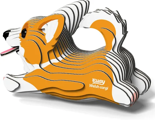 Vista 3 de EUGY Rompecabezas de papel 3D ecológico de Corgi galés 080