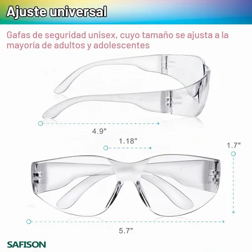 Vista 7 de Gafas de Seguridad a Granel Paquete de 28 Resistentes a Impactos y Rayones Gafas Protectoras Transparentes de Policarbonato EPI para Construcción
