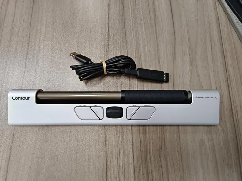 Vista 2 de Contour Rollermouse Go - Mouse inalámbrico portátil para alivio del túnel carpiano, ratón compacto con Bluetooth y USB, diseño ambidiestro de 5