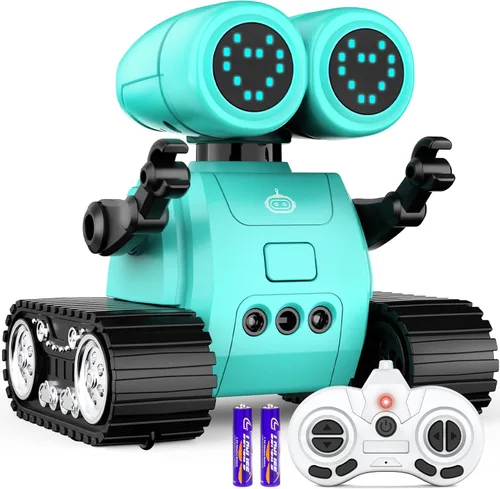 Vista 11 de Hamourd Juguetes robot para niños y niñas, robots emo recargables con control remoto con demostración automática, cabeza y brazos flexibles