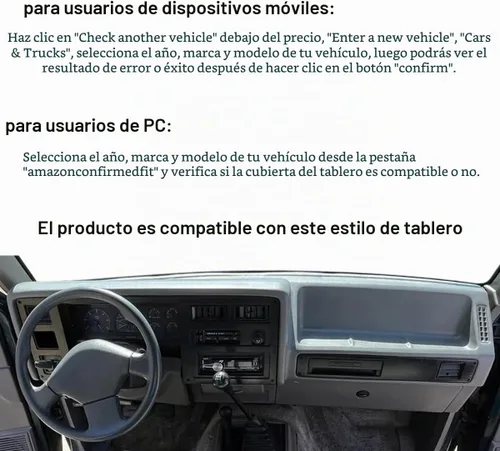 Vista 2 de Funda para salpicadero para Dodge Dakota (negro) F135
