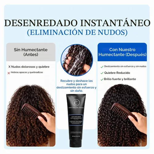 Vista 5 de Controlled Chaos Hidratante capilar para cabello rizado, sin parabenos ni sulfatos, hidrata y define el cabello extra seco, ondulado, grueso