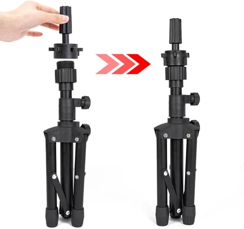 Vista 5 de ZQIAN BEAUTY Trípode de soporte para peluca de 25 pulgadas, soporte de cabeza de maniquí ajustable, soporte de cabeza de peluca para cabezas