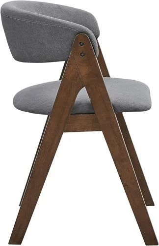 Vista 5 de Acme Keiki - Silla auxiliar de madera y tela en nogal y gris (juego de 2)