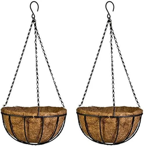 Vista 10 de Kingbuy - Cesta colgante para flores o plantas, con cadena, para la casa o el balcón, elemento decorativo