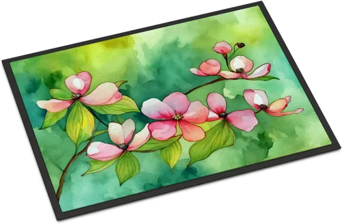 Vista 44 de Caroline's Treasures DAC1621MAT - Felpudo con diseño de camelia en acuarela de 18 x 27 pulgadas, tapete para puerta delantera, para interiores