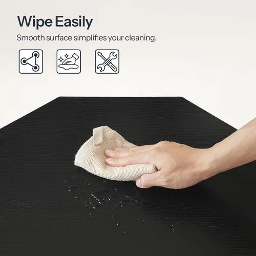 Vista 7 de HOOBRO Mesa de bar negra, mesa de pub moderna con base de metal resistente, mesa de cóctel octogonal de altura de barra, para cocina, sala de estar