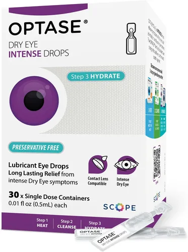 Vista 9 de OPTASE Gotas para ojos secos intensas - Gotas para ojos sin conservantes - Botella multidosis - Paso 3 Hidratar - 0.33 fl oz, 300 dosis