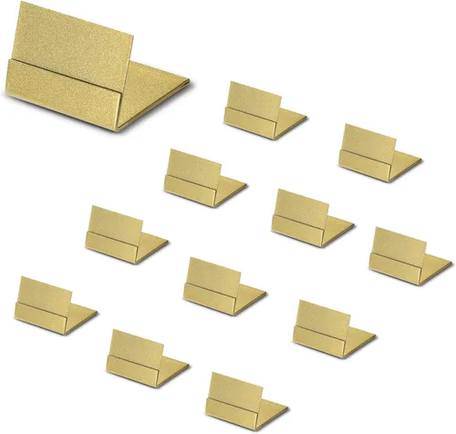 Vista 10 de Soportes Dorados para Números de Mesa, Paquete de 24 Soportes de Metal para Tarjetas de Lugar y Portafotos con Caja de Almacenamiento - Ideal