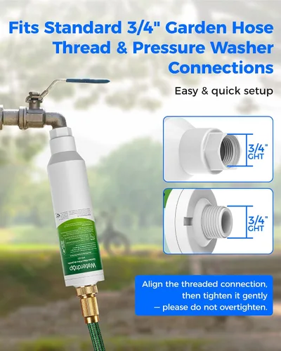 Vista 7 de Waterdrop Filtro de agua para manguera de jardín, reduce el cloro, el olor, mejora la salud de las plantas. Ideal para jardinería, agricultura