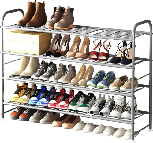 Vista 15 de LINZINAR Zapatero de 2 niveles organizador de almacenamiento para armario entrada metal negro