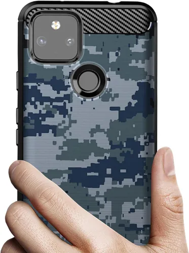 Vista 2 de CasesOnDeck - Funda ajustable compatible con Google Pixel 5A (2021) / Pixel 5A 5G Funda con detalles de fibra de carbono con protección contra