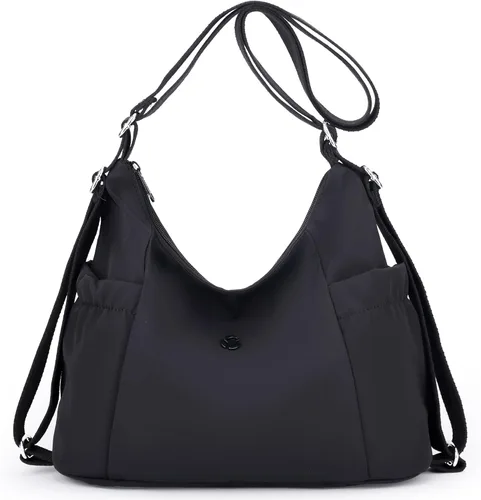 Vista 11 de Mochila Tote Bolso Bandolera de Pana para Mujer, Bolsos de Hombro Convertibles, Bolso de Mano de Diseñador para Universidad, Trabajo
