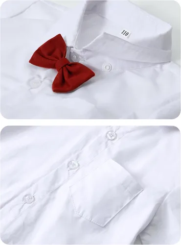 Vista 21 de A&J DESIGN Conjunto de ropa formal para niños pequeños con tirantes y tirantes