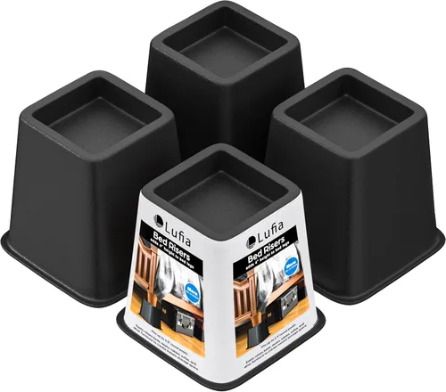 Vista 13 de Lufia Elevadores de muebles de cama resistentes, apilables, elevadores de cama para sofá, mesa, sofá, silla o escritorio, juego de 4 elevadores