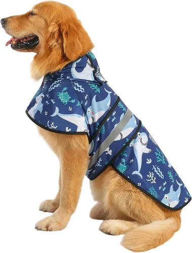 Vista 47 de HDE - Impermeable protector con capucha para perros y cachorros, tallas de la S a la XL (diseño de patos de goma, talla S)