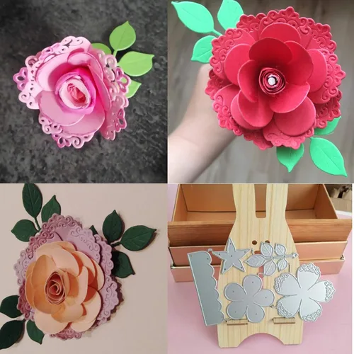 Vista 4 de DDeehs Troqueles para álbumes de recortes, troqueles de corte de hojas de flores de Feliz Navidad, plantillas para álbumes de recortes, troqueles