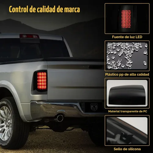 Vista 5 de Luces traseras LED para Dodge RAM 1500 2009-2018/2500 3500 Luz trasera LED