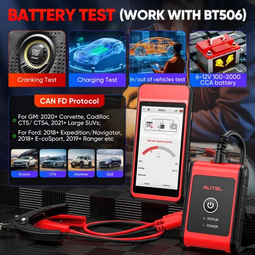 Vista 6 de Autel Escáner MaxiDiag MD909 PRO OBD2, lector de códigos de automóvil MD909PRO 2026, herramienta de diagnóstico de todos los sistemas, 11 servicios