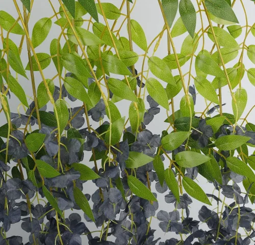 Vista 6 de Fermus Paquete de 24 guirnaldas de flores colgantes de glicina artificial, vid de glicina falsa para decoración de boda floral de jardín (negro)