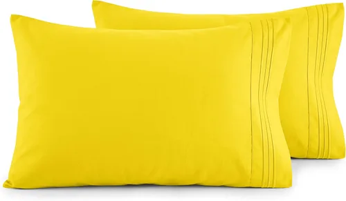 Vista 45 de Elegant Comfort Juego de fundas de almohada ultrasuaves de lujo de 2 piezas - Microfibra premium de calidad hotelera 1500, doble cepillado