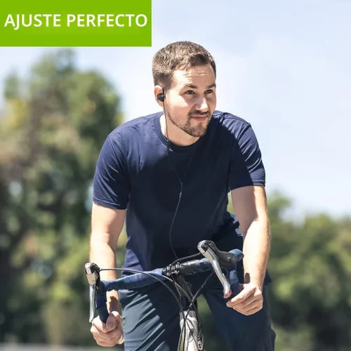 Vista 2 de Avantree E171 - Auriculares con cable AUX de 3.5mm con micrófono y control de volumen en línea, compatibles con auriculares con cable tradicionales