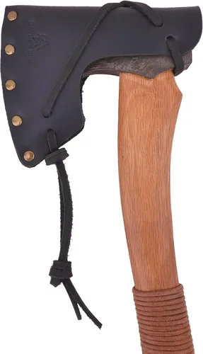 Vista 3 de Funda de cuero para hacha, cubierta de hacha de camping con cubierta segura para cabeza de hacha
