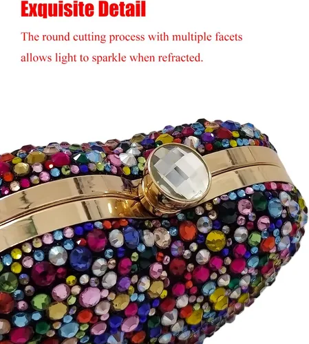 Vista 3 de Lindo corazón forma embrague monedero mini amor corazón Rhinestone boda bolso partido mujeres bolso