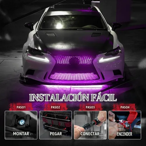 Vista 5 de Kit de iluminación OPT7, modelo Aura, para rejilla de auto