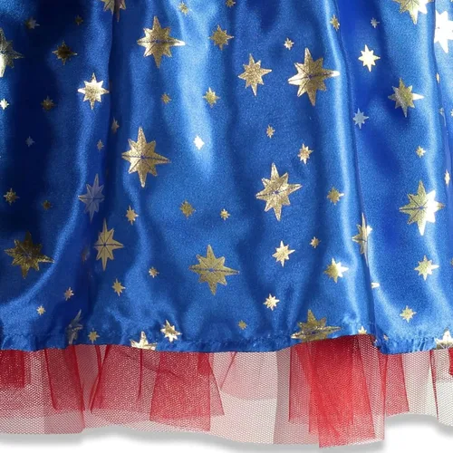 Vista 6 de Marvel Avengers Captain Marvel - Vestido de tul y diadema para niñas pequeñas color rojo 5-6