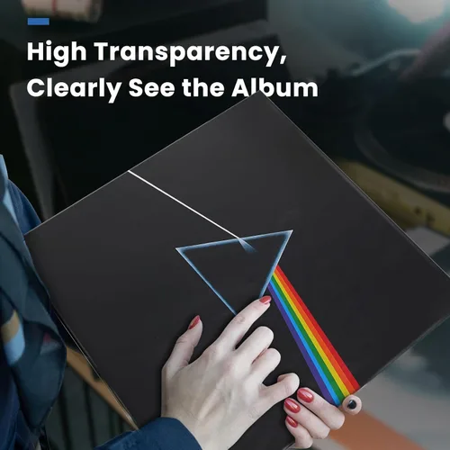 Vista 5 de Cubiertas de álbum de vinilo: Fundas protectoras de disco de vinilo LP de 12 pulgadas Fundas exteriores de discos transparentes y duraderas de 3
