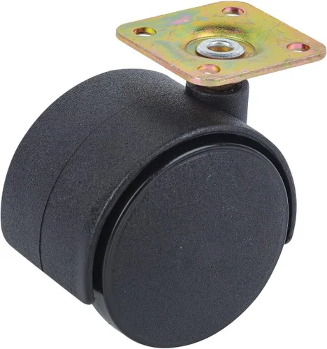 Vista 7 de Shepherd Hardware 9417 Rueda para silla de oficina de 2 pulgadas, rueda doble, placa cuadrada de 1-1/2 pulgadas, capacidad de carga de 75 libras