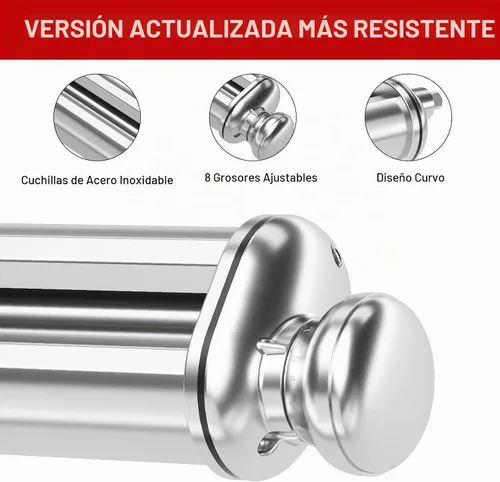 Vista 7 de Rodillo de pasta para batidora de pie KitchenAid, accesorio de rodillo de pasta de acero inoxidable con perilla de grosor ajustable de 8 posiciones