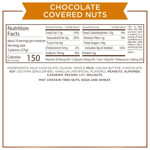 Vista 2 de Russell Stover, Nueces cubiertas de chocolate con leche, caja de regalo de chocolate surtido, 9 onzas
