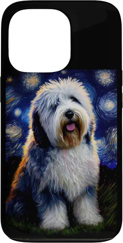 Vista 10 de Old English Sheepdog in Starry Night Painting Dog Mom Dad Case for iPhone 17