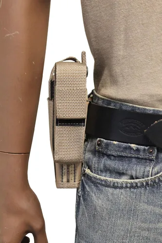 Vista 4 de Funda Barsony Desert Sand OWB con bolsa para cargador para pistolas compactas subcompactas de 0.354 in .40 .45