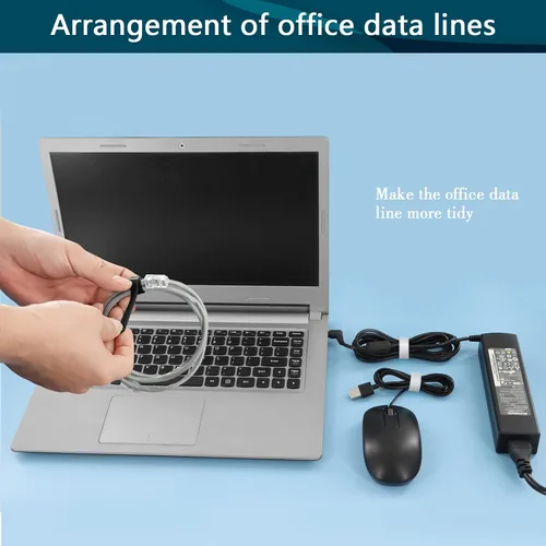 Vista 4 de 50 piezas de bridas reutilizables para cables, gestión de cables ajustable, organizador de cables, organizador de bridas, bridas de alambre Blanco +