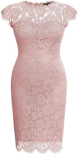 Vista 5 de Miusol Vestido de fiesta de noche formal sin mangas de encaje retro para mujer
