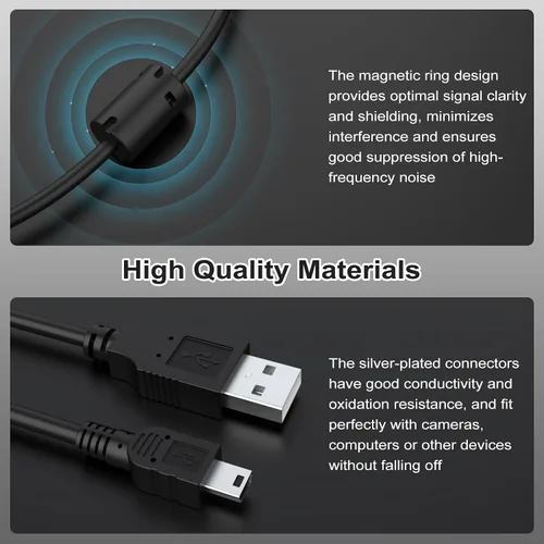 Vista 5 de Cable USB UC-E4 compatible con Nikon D40 D40X D50 D60 D70 D70S D80 D90 D100 D200 D300 D300S D610 D700 D3000 D3100 D7000 D1H D2X D2 Cámara réflex