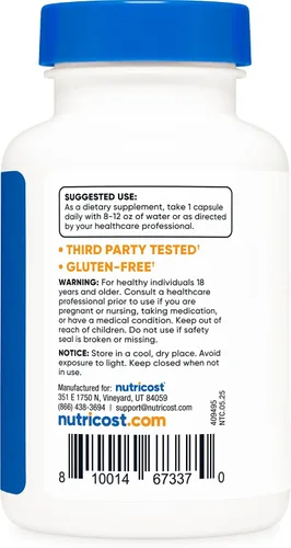 Vista 4 de Nutricost Nattokinase 2,000FU, 120 cápsulas - Sin gluten, sin OGM, apto para vegetarianos