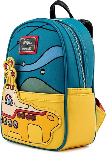 Vista 2 de Loungefly The Beatles Yellow Submarine - Bolso de hombro con correa doble para mujer, Multi, Moda