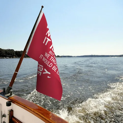 Vista 23 de NO LO HACEMOS PORQUE SEA FÁCIL Bandera al Aire Libre Motivacional Inspiradora Bandera de Banderolas de Un Solo Lado Negra 2x3 pies
