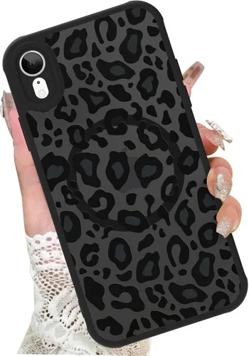 Vista 90 de KANGHAR - Funda para iPhone 11 [Compatible con Magsafe] Patrón estampado de leopardo Lindo guepardo Funda protectora magnética para niñas, mujeres