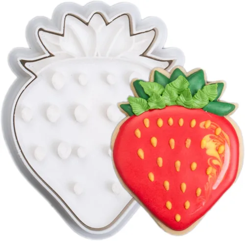 Vista 7 de Apple Cookie Cutters with Embosser Stamp 3D Printed PLA Citrus Fruit Shape 3 Inch Summer Citrus Party Birthday Baking Supplies