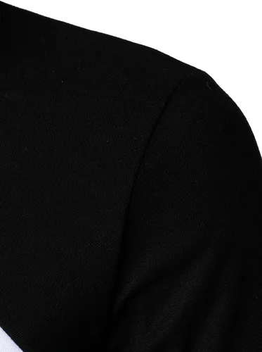 Vista 5 de HOOD CREW Polo de manga corta para hombre, color contrastante, elegante camiseta de verano
