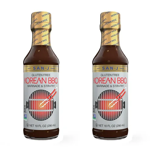 Vista 26 de San-J - Paquete variado Spice of Life - Teriyaki, salsa de naranja, szechuan, maní tailandés - Salsas de cocina sin gluten - Sin OGM - Botellas