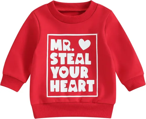 Vista 38 de Sudadera con cuello redondo para el día de San Valentín para bebé, niña, niño, para el día de San Valentín