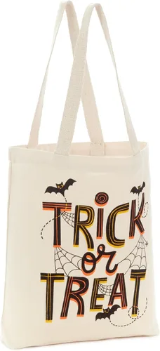 Vista 8 de Hallmark 13" Large Halloween Tote Bag (Haunted House) Reusable Canvas Bag for Trick or Treating, Grocery Shopping and More