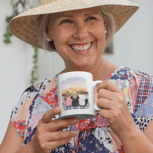 Vista 4 de Gossby Tazas personalizadas para mamá, regalos personalizados para mamá de hijas, hijos con avatares, nombres, cumpleaños, día de la madre, regalos