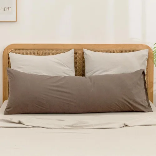 Vista 51 de BESTOUCH 100% Algodón Lavado Funda de Almohada para Cabello y Piel, Sensación de Lino, Suave, Cómoda, Transpirable, Juego de 2 Fundas de Almohada